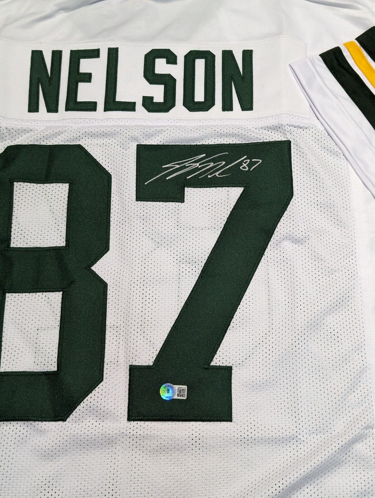 MVP Authentics Green Bay Packers Jordy Nelson Autographed Signed Jersey Beckett Holo 162 sports jersey framing , jersey framing