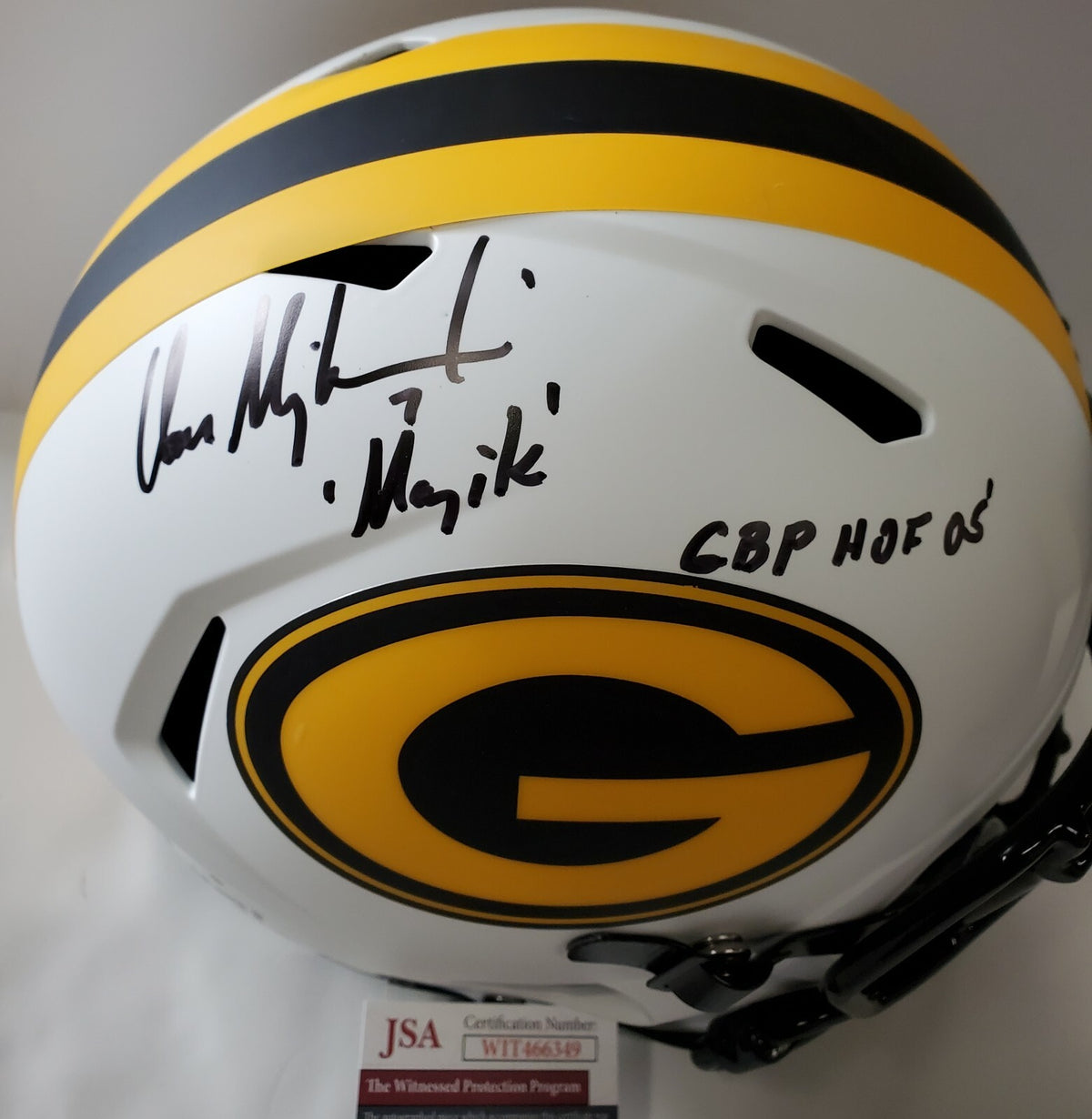 Green Bay Packers Don Majkowski Signed Full Size Lunar Rep Helmet Jsa Coa