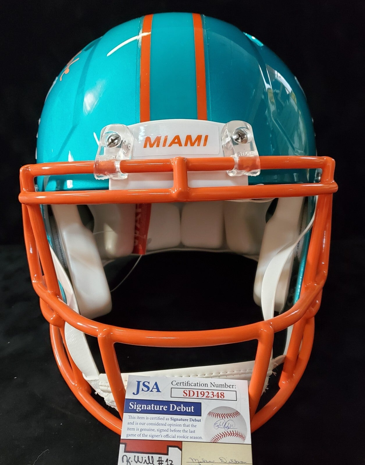 Miami Dolphins Jevon Holland Signed Full Size Flash Authentic Helmet Jsa Coa