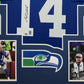 Framed Seattle Seahawks Sam Darnold Autographed Signed Jersey Leaf Authentics