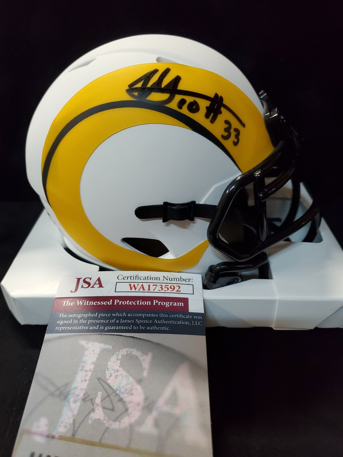 Los Angeles Rams Nick Scott Autographed Lunar Mini Helmet Jsa Coa