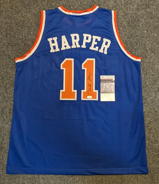 New York Knicks Derek Harper Autographed Signed Jersey Jsa Coa