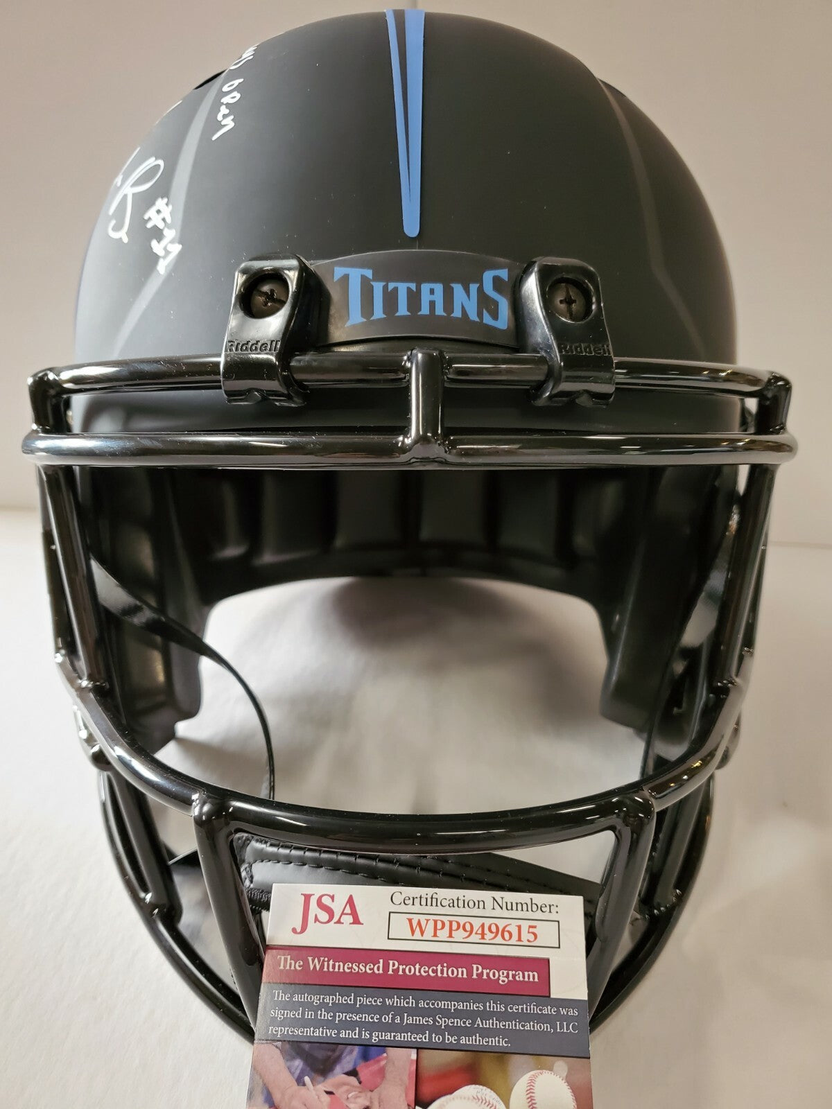Aj Brown Signed Inscri Tennessee Titans Eclipse Replica Full Size Helmet Jsa Coa
