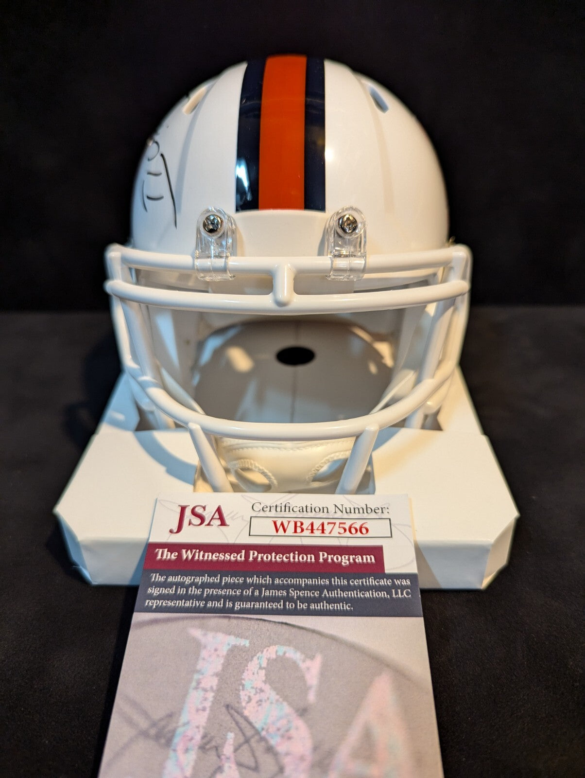 Denver Broncos Patrick Surtain Ii Signed White Throwback Mini Helmet Jsa Coa