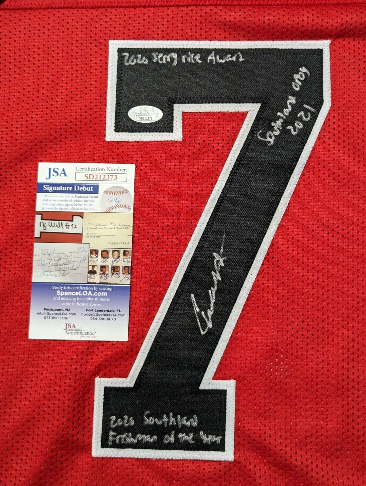 Incarnate Word Cardinals Cam Ward Autographed Signed Jersey Jsa Coa