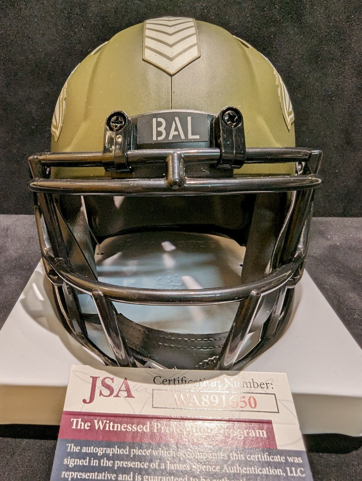 Baltimore Ravens Odafe Jayson Oweh Autographed Signed Salute Mini Helmet Jsa Coa