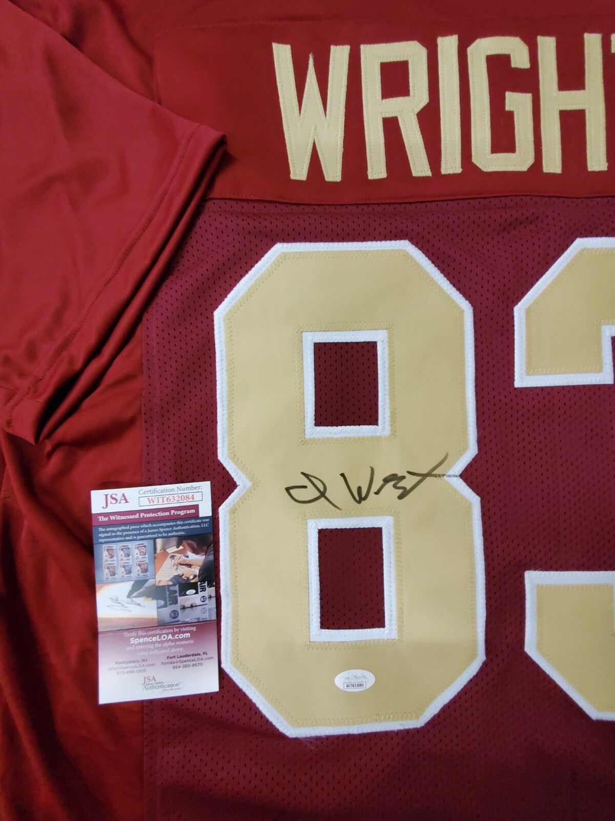 Washington Football Team Isaiah Wright Autographed Signed Jersey Jsa Coa