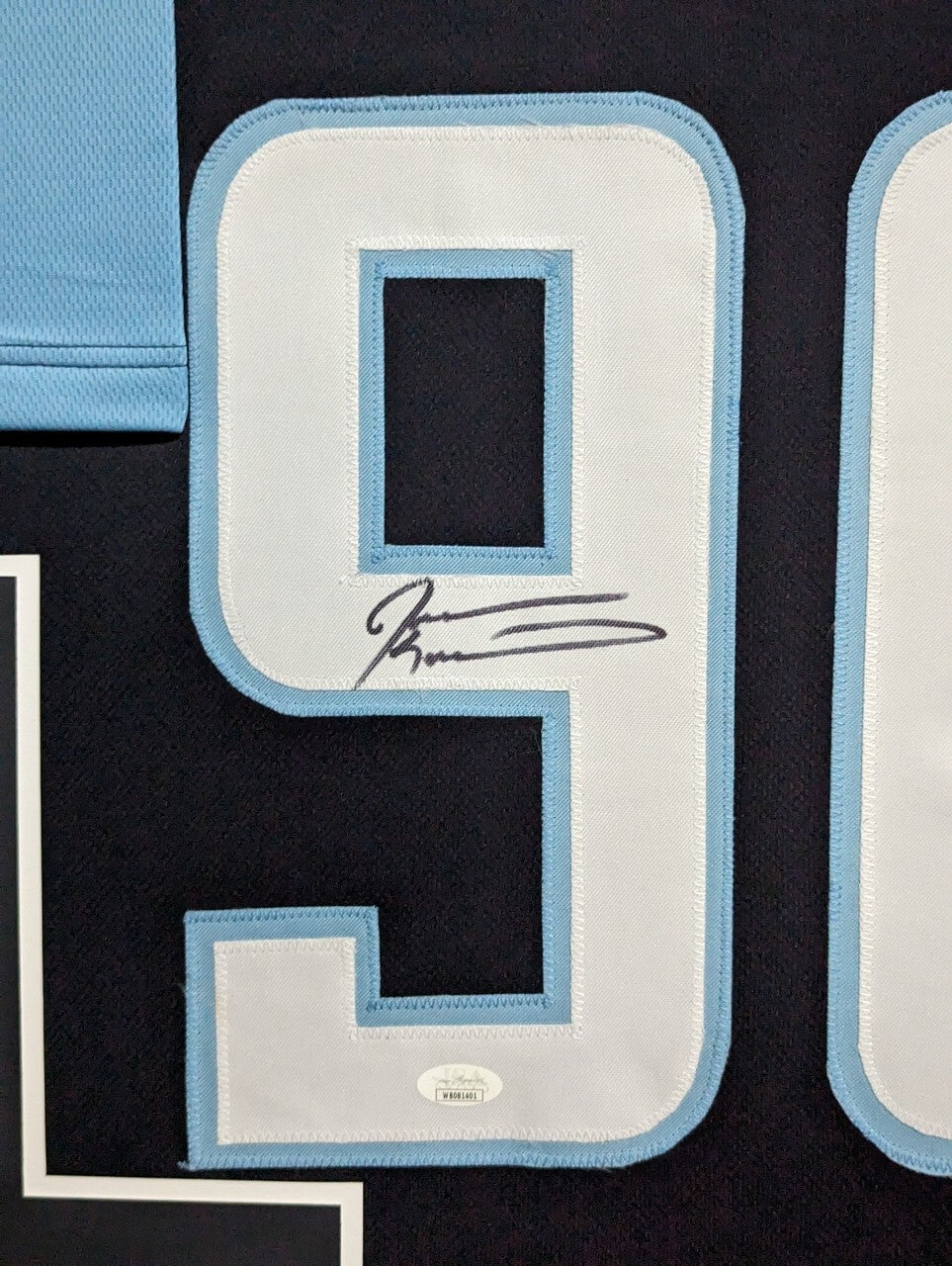 Framed Tennessee Titans Jevon Kearse Autographed Signed Jersey Jsa Coa