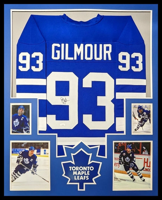 Framed Toronto Maple Leafs Doug Gilmour Autographed Signed Jersey Jsa Coa