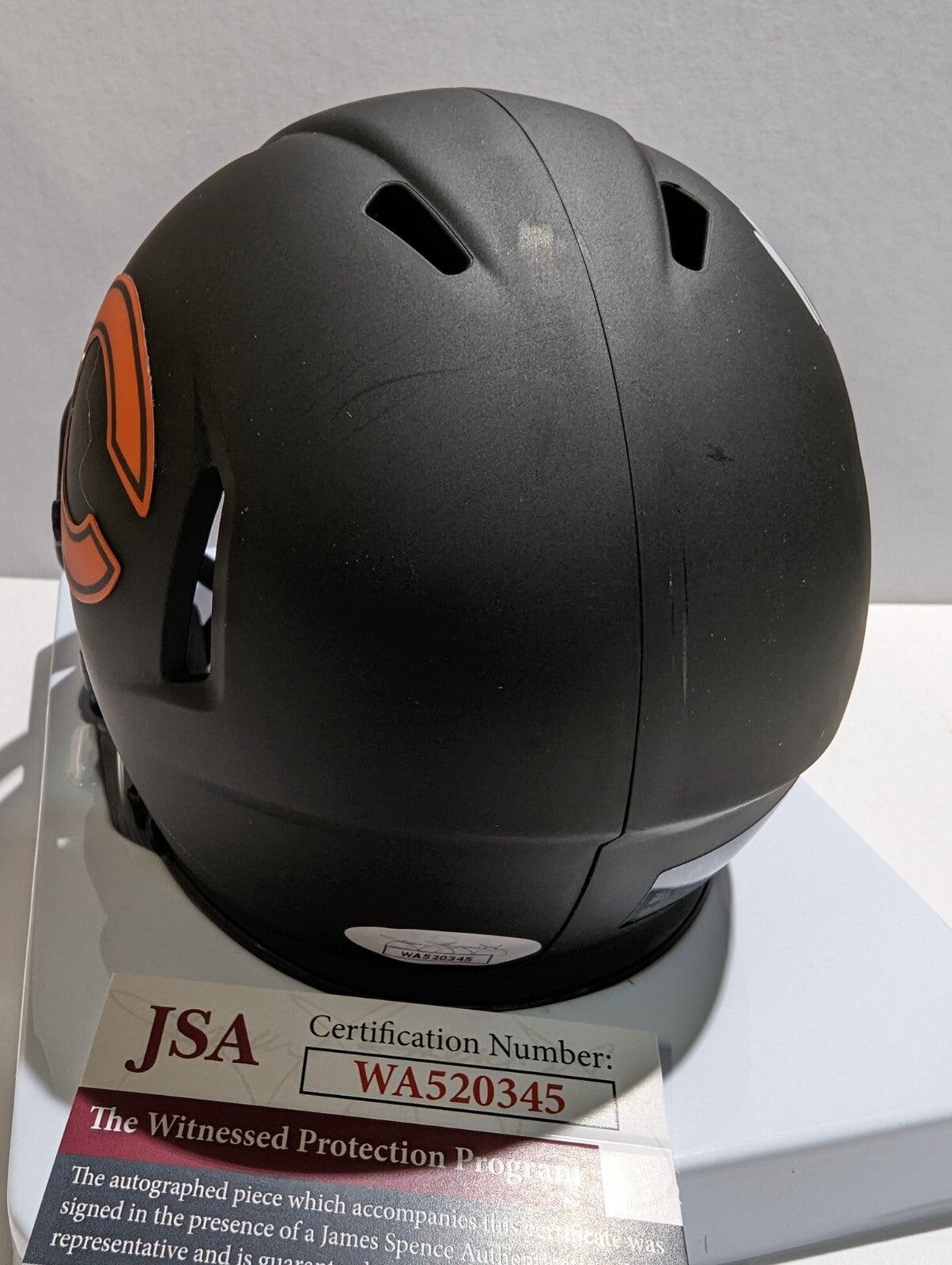 Mike Singletary Signed Chicago Bears Eclipse Mini Helmet Jsa Coa