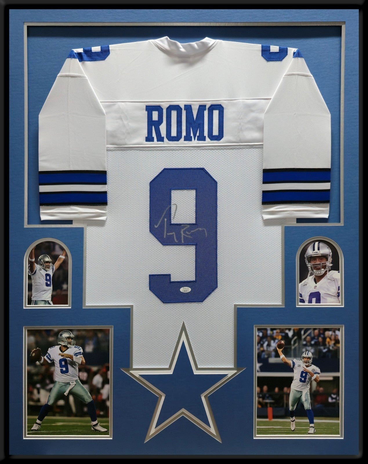 Framed Dallas Cowboys Tony Romo Autographed Signed Jersey Jsa Coa