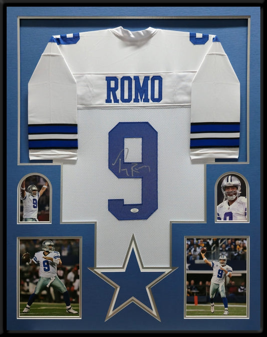 Framed Dallas Cowboys Tony Romo Autographed Signed Jersey Jsa Coa