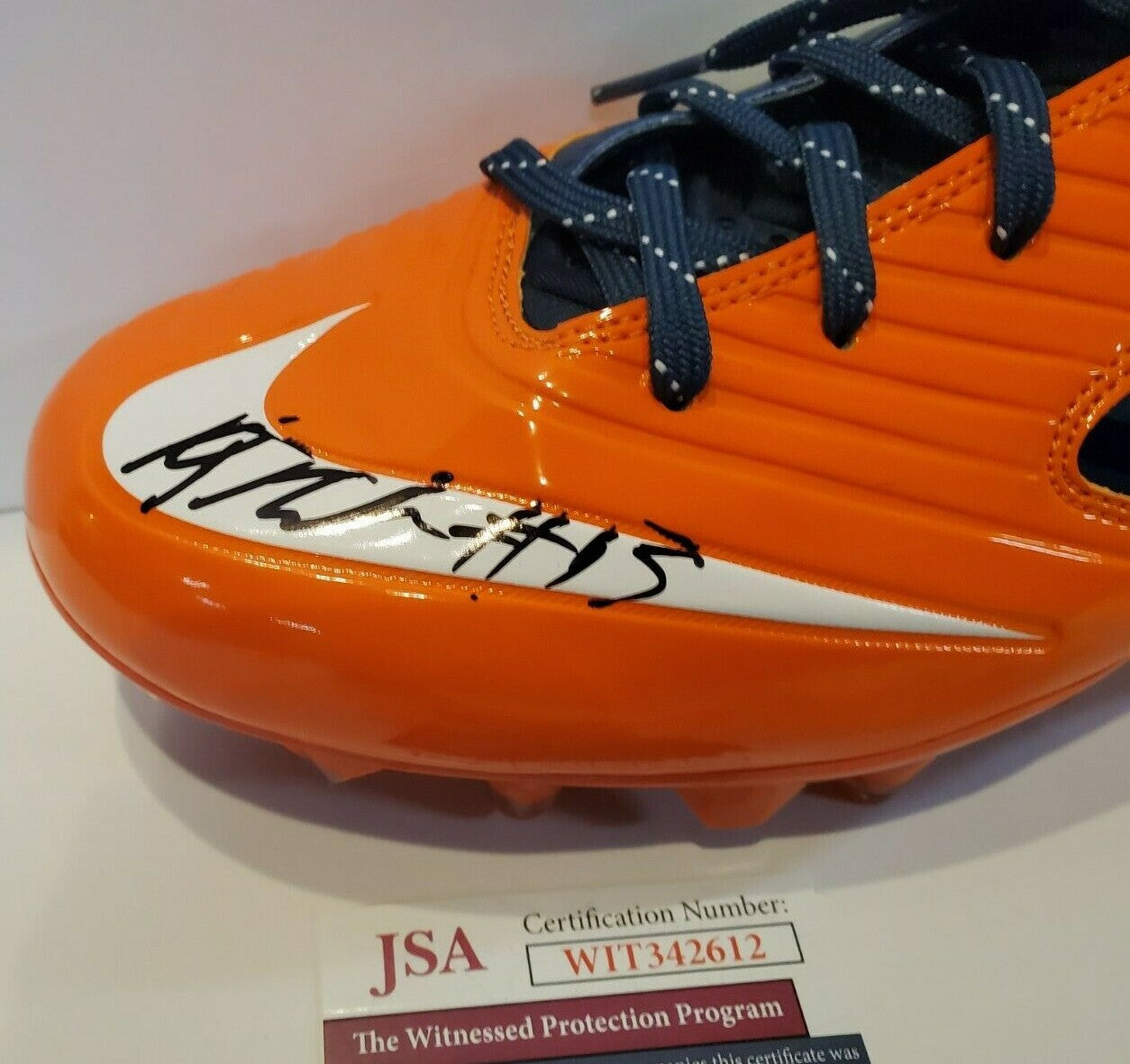 Denver Broncos Kj Hamler Autographed Signed Nike Cleat Jsa Coa