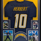 Framed Los Angeles Chargers Justin Herbert Autographed Signed Jersey Beckett