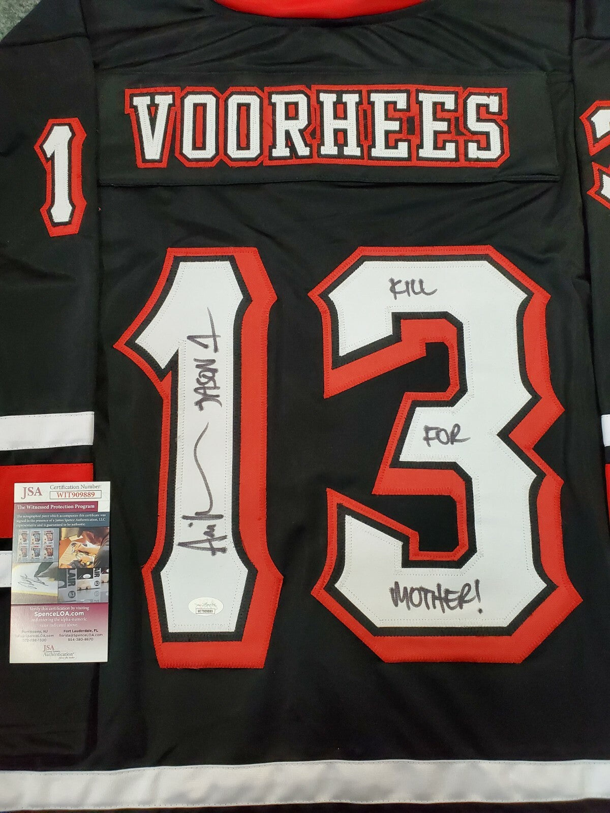 Ari Lehman Signed Inscribed Jason Voorhees Friday The 13Th Jerseyjsa Coa