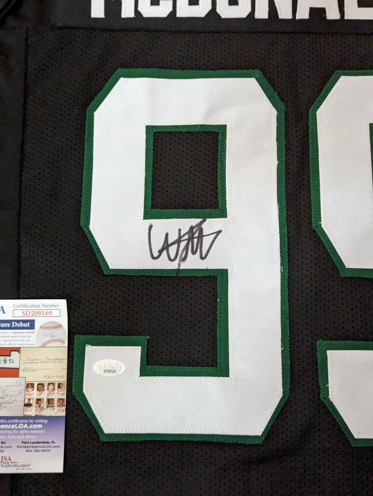 New York Jets Will Mcdonald Iv Autographed Signed Jersey Jsa Coa