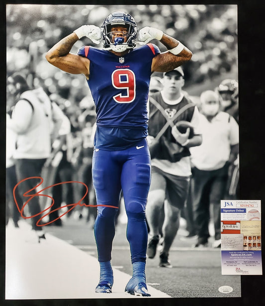 Houston Texans Brevin Jordan Autographed Signed 16X20 Photo Jsa Coa