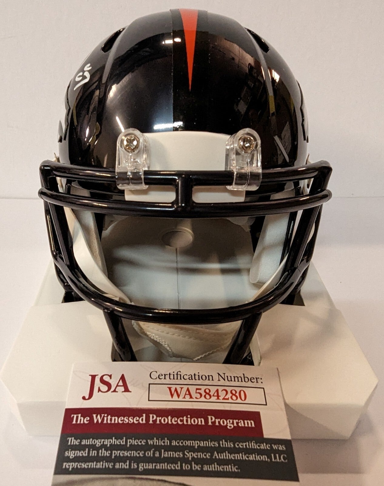 Denver Broncos Ed Mccaffrey Autographed Signed Speed Mini Helmet Jsa Coa