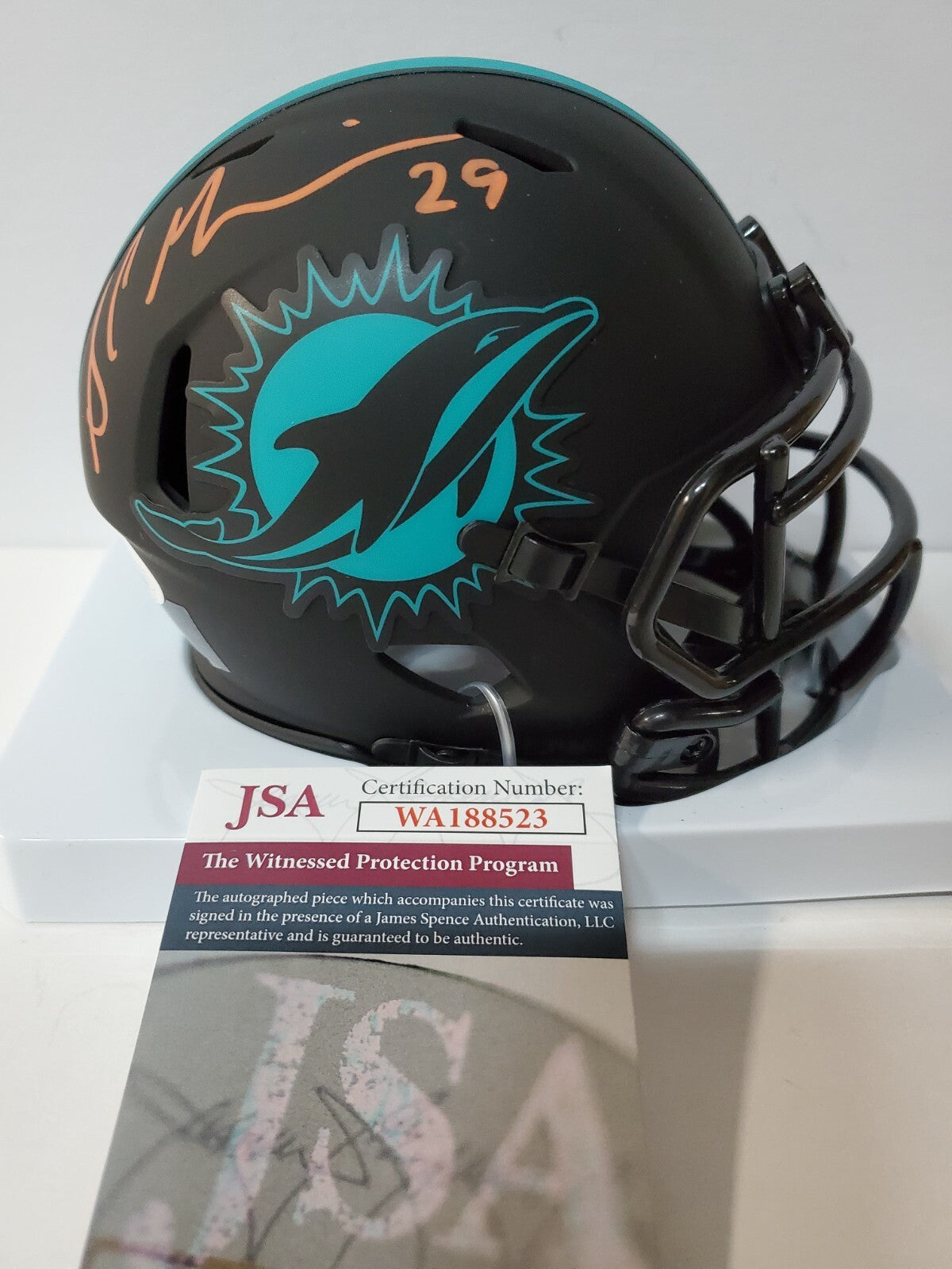 Miami Dolphins Sam Madison Autographed Eclipse Mini Helmet Jsa Coa