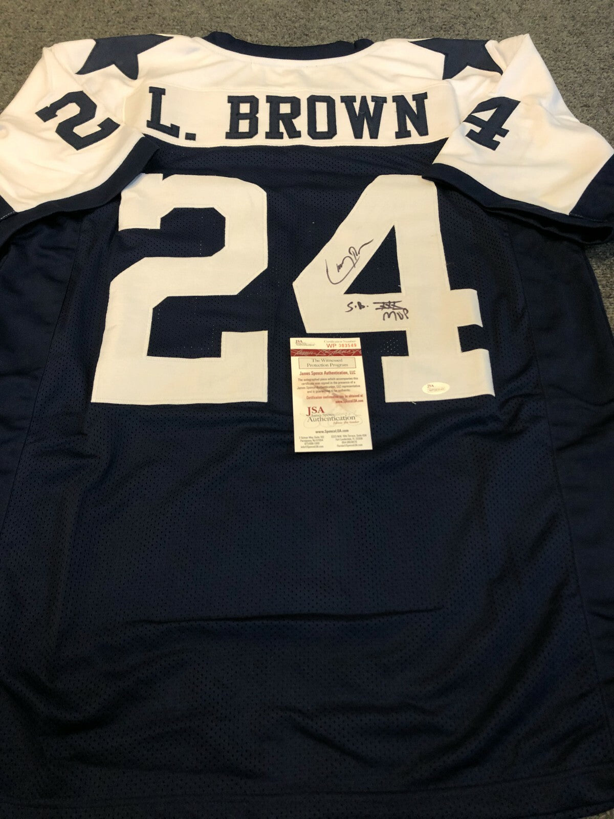 Dallas Cowboys Larry Brown Autographed Signed Inscribed Jersey Jsa  Coa