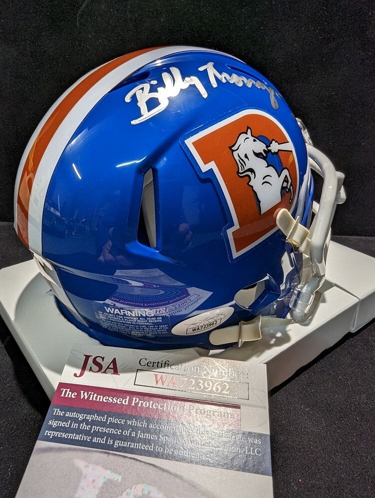 Denver Broncos Billy Thompson Autographed Signed Throwback Mini Helmet Jsa Coa