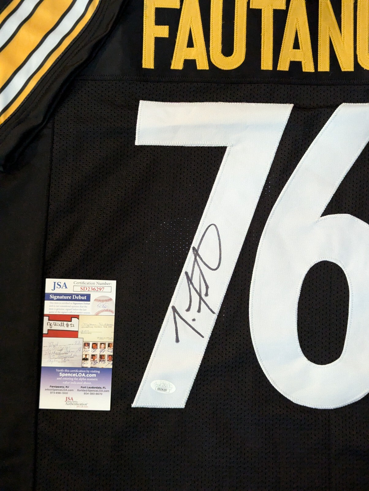 Pittsburgh Steelers Troy Fautanu Autographed Signed Jersey Jsa Coa