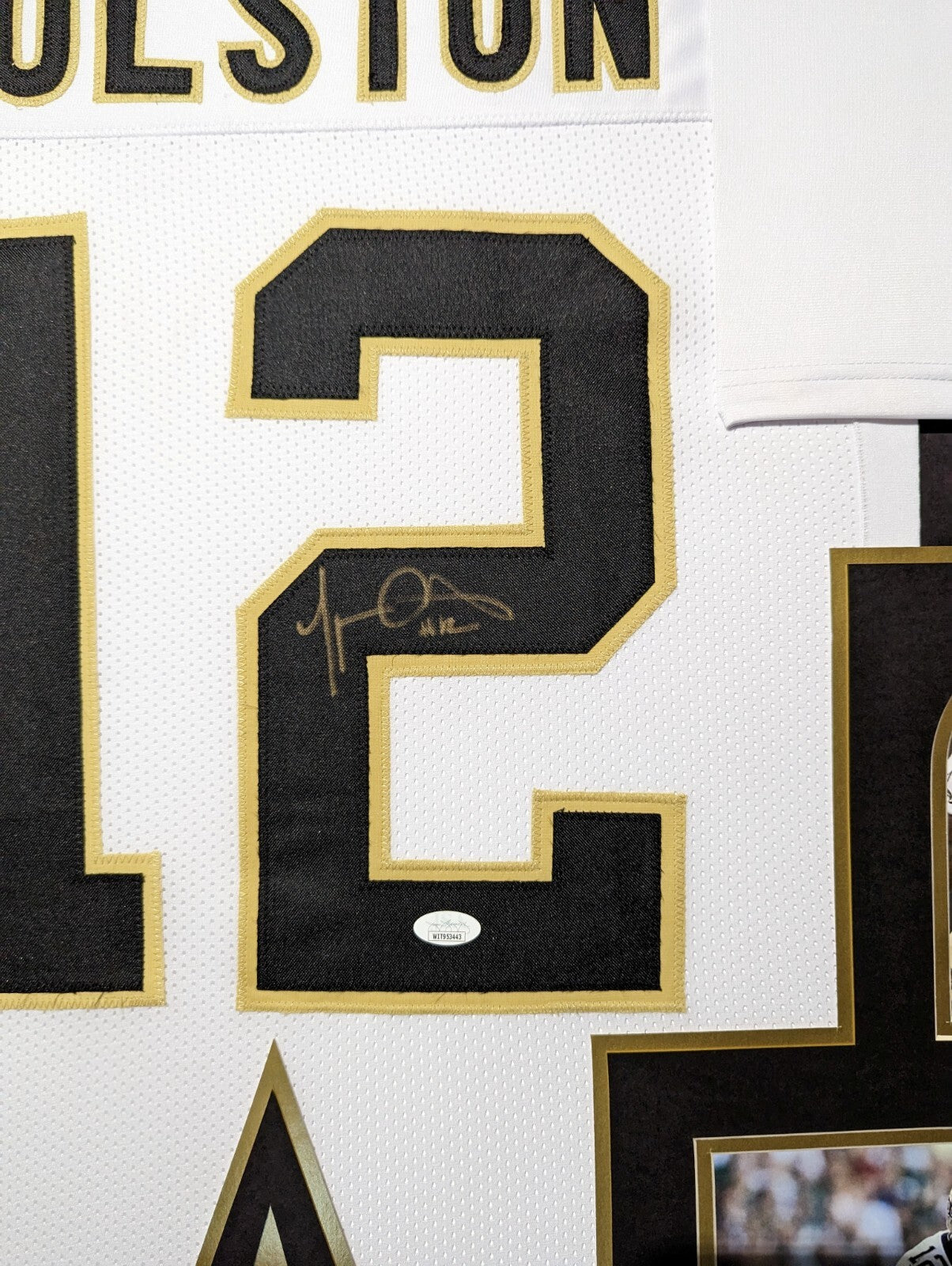 Framed New Orleans Saints Marques Colston Autographed Signed Jersey Jsa Coa