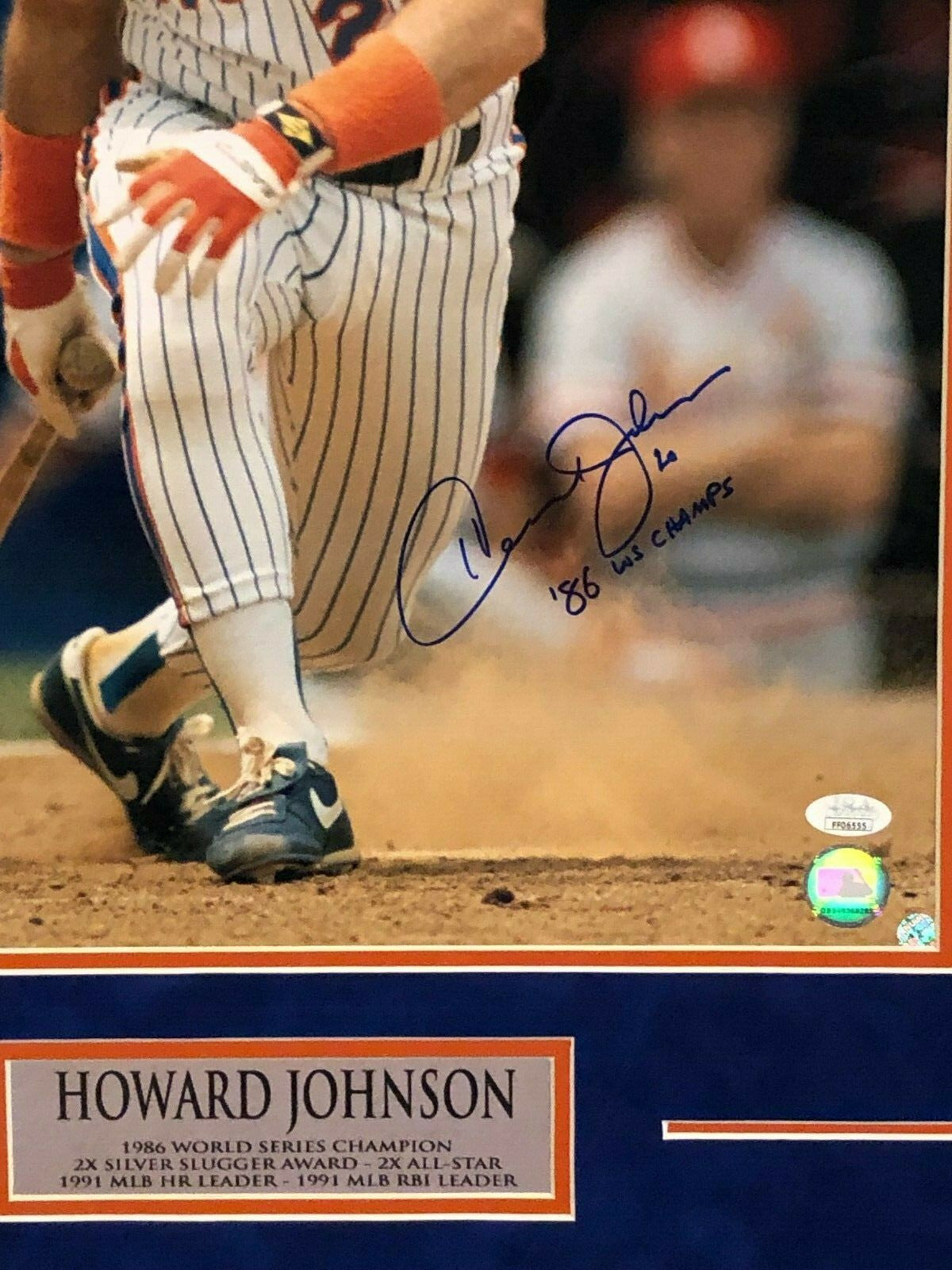 Framed Howard Johnson N.Y. Mets Signed Inscribed 16X20 Photo Jsa Coa
