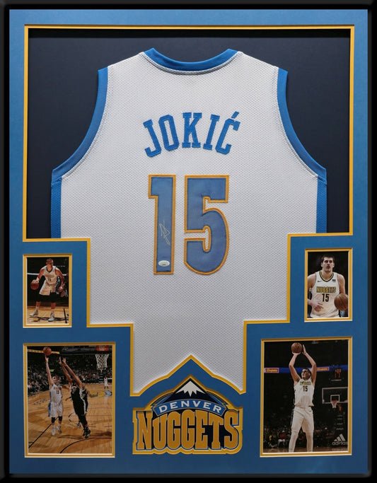 Framed Denver Nuggets Nikola Jokic Signed Autographed Jersey Jsa Coa