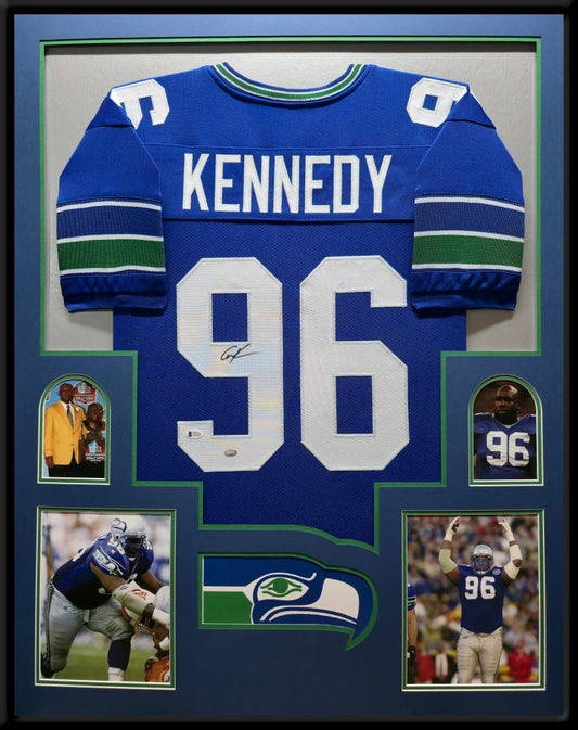 Framed Seattle Seahawks Cortez Kennedy Autographed Signed Jersey Beckett Coa