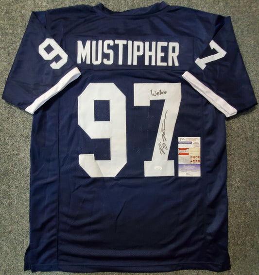 MVP Authentics Penn State Pj Mustipher Autographed Signed Inscribed Jersey Jsa Coa 72 sports jersey framing , jersey framing