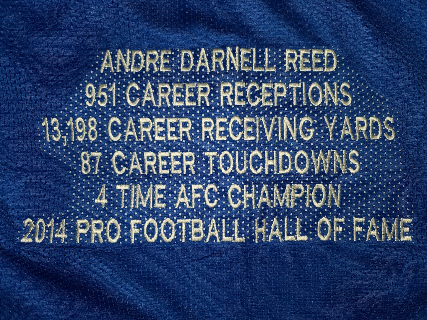 Buffalo Bills Andre Reed Autographed Signed Stat Jersey Jsa  Coa