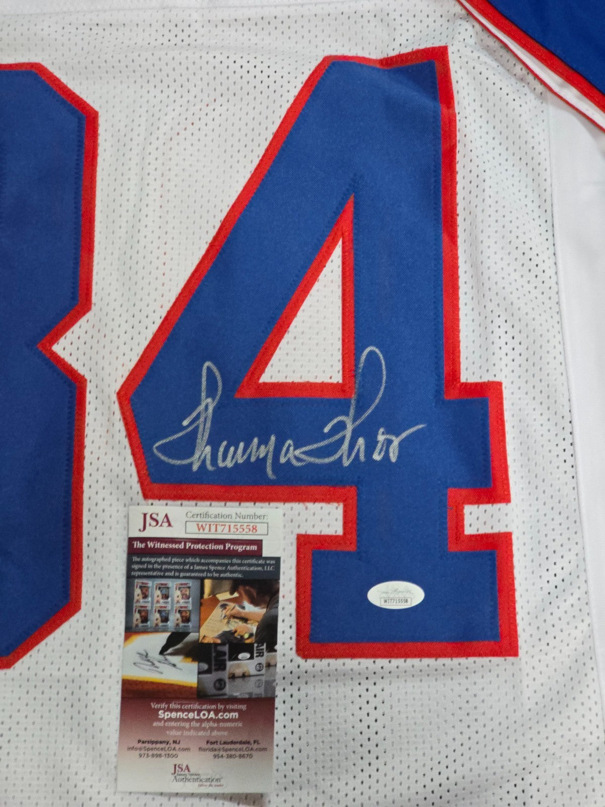 Buffalo Bills Thurman Thomas Autographed Signed Jersey Jsa  Coa