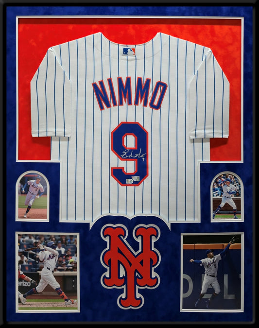 Suede Framed N.Y. Mets Brandon Nimmo Autographed Signed Jersey Fanatics Holo