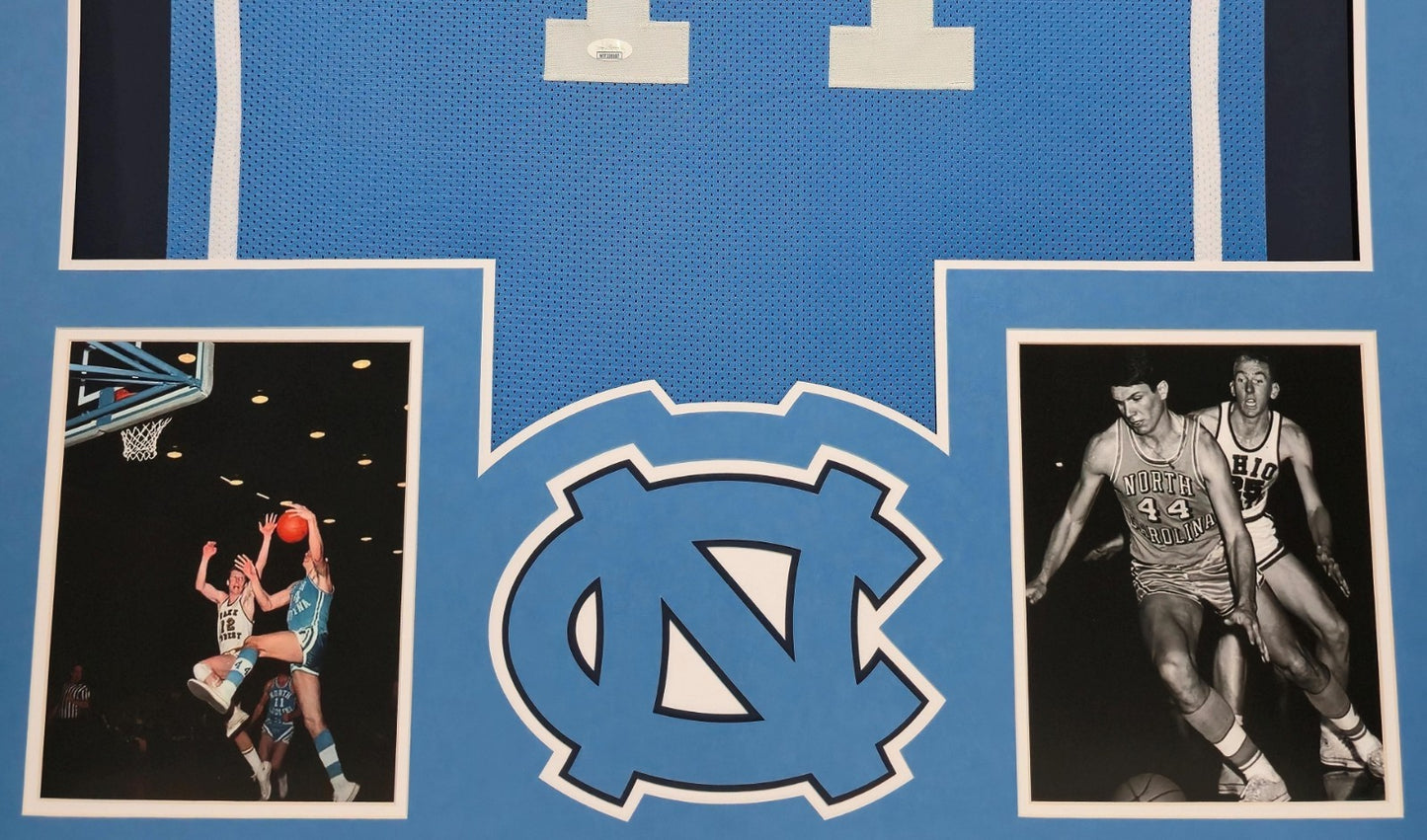 Framed Unc Tar Heels Larry Miller Autographed Signed Jersey Jsa Coa