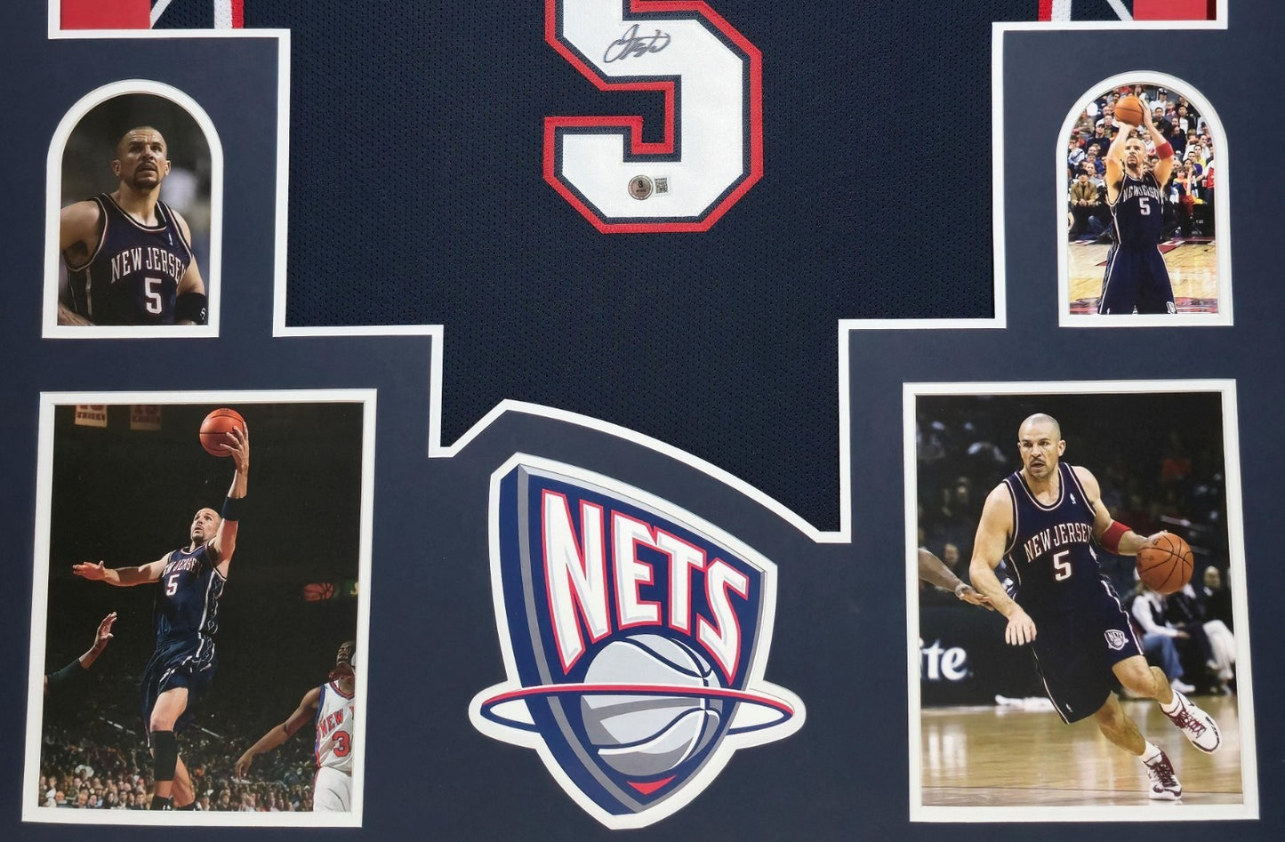 Framed New Jersey Nets Jason Kidd Autographed Signed Jersey Beckett Holo