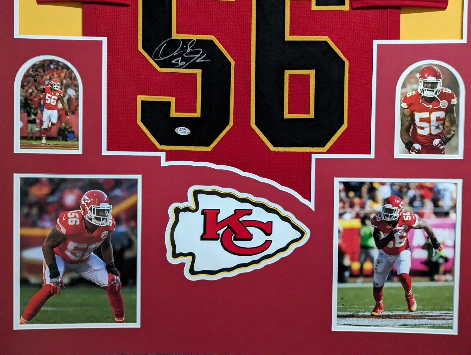 MVP Authentics Framed Kansas City Chiefs Derrick Johnson Autographed Inscribed Jersey Psa Coa 427.50 sports jersey framing , jersey framing