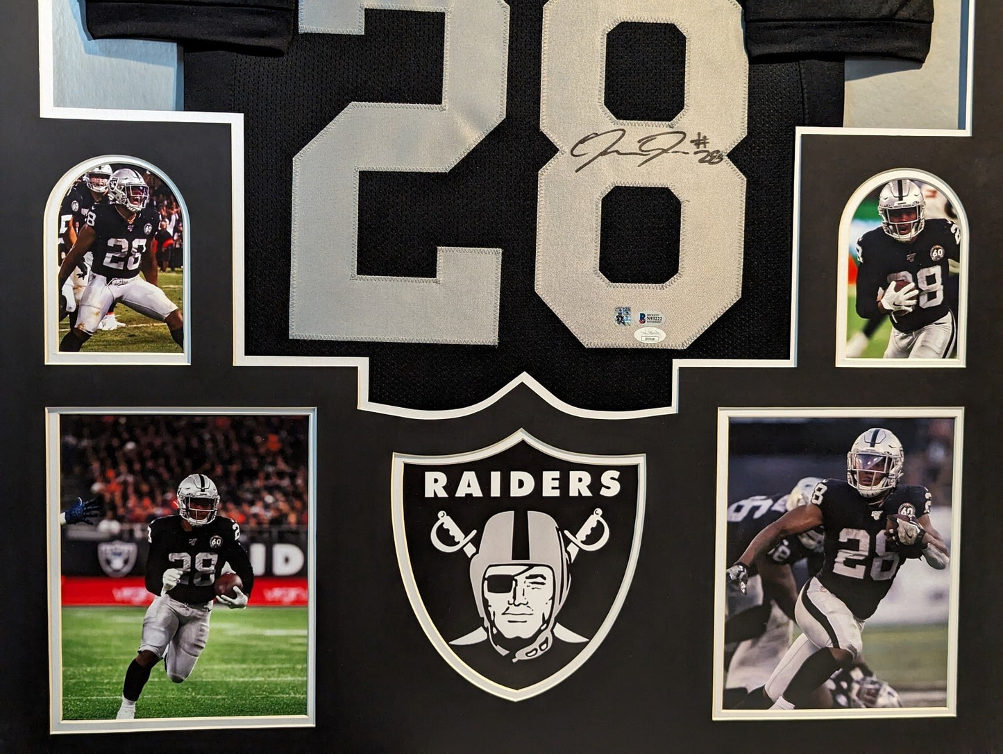 Framed Las Vegas Raiders Josh Jacobs Autographed Signed Jersey Jsa Beckett