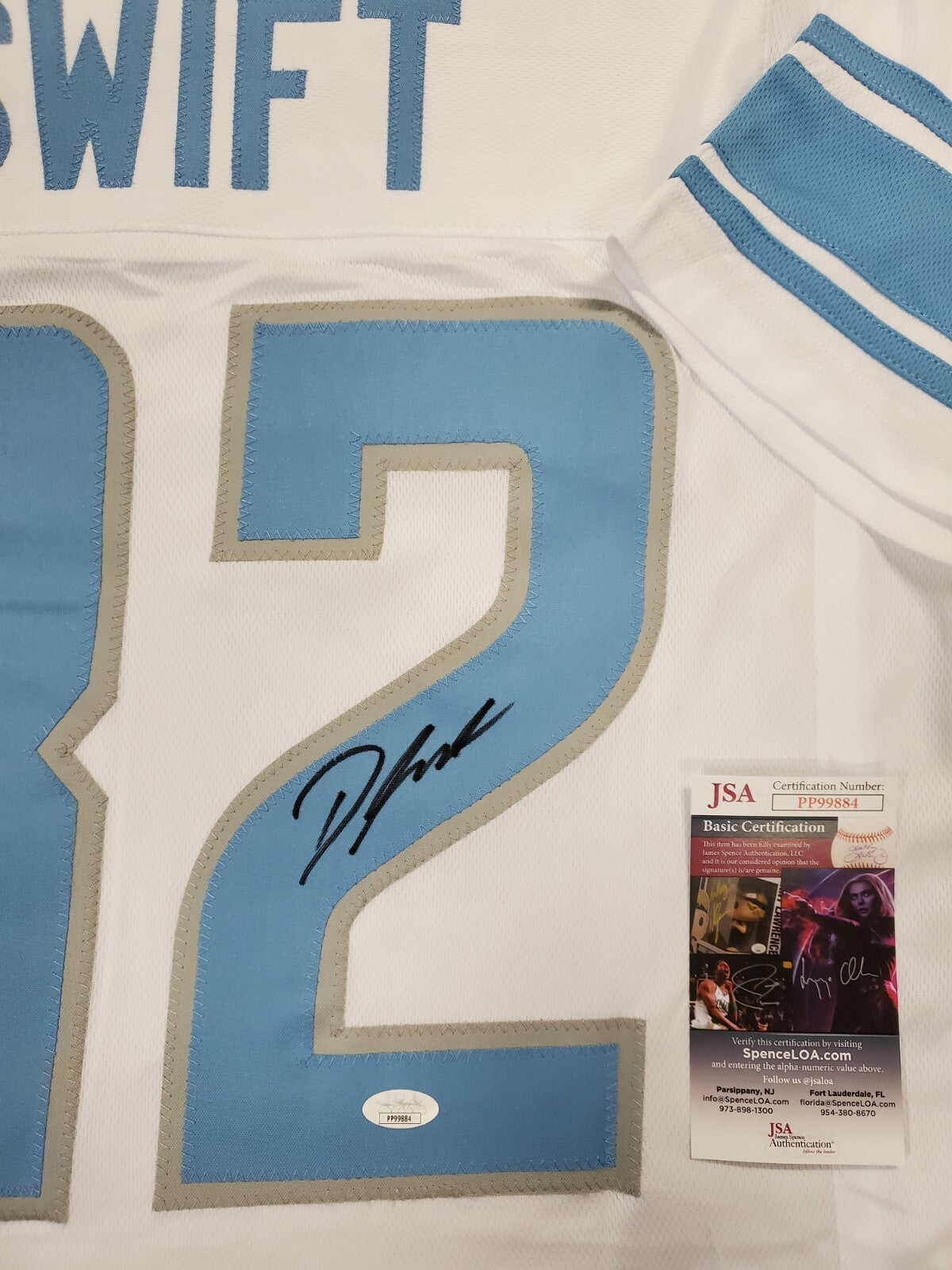 Detroit Lions D'andre Swift Autographed Signed Jersey Jsa Coa