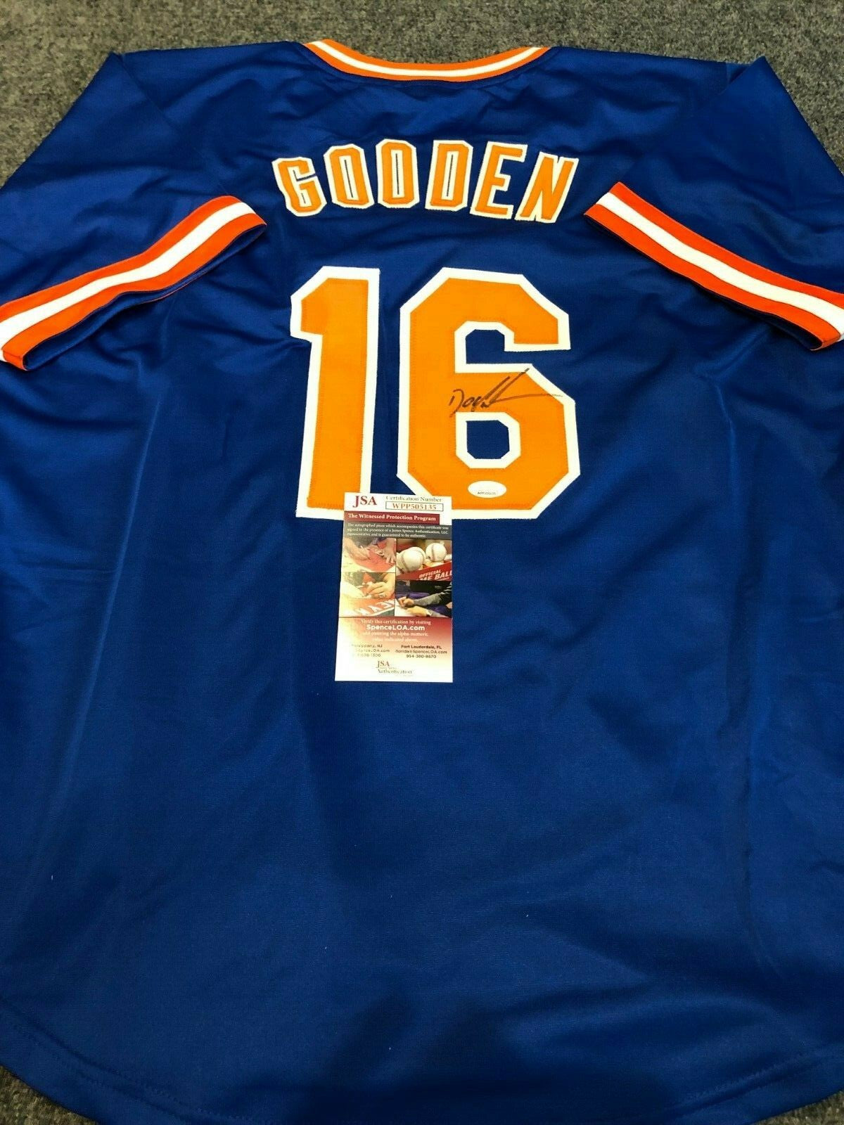 N.Y. Mets Dwight Gooden Autographed Signed Doc K Jersey Jsa  Coa