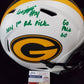 Green Bay Packers Eric Stokes Signed 2X Insc F/S Lunar Replica Helmet Jsa Coa