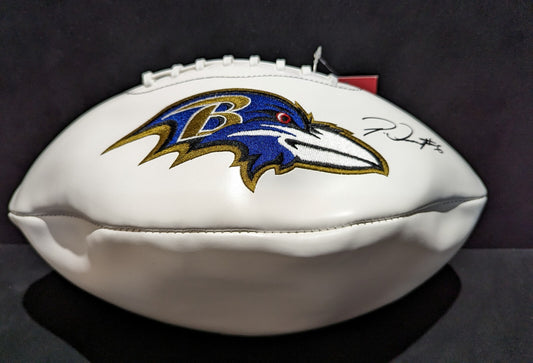 Baltimore Ravens Patrick Queen Autographed Signed Logo Football Jsa Coa