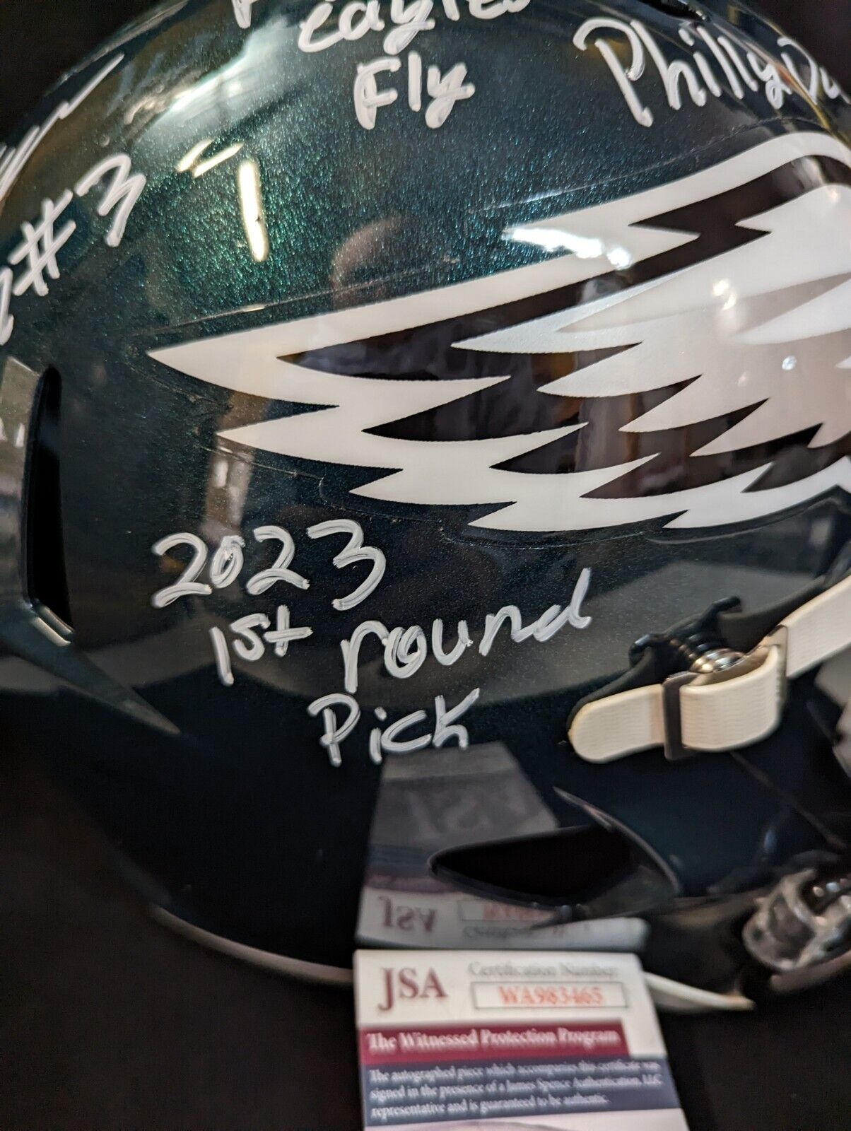 MVP Authentics Philadelphia Eagles Nolan Smith Jr Signed Full Size Speed Replica Helmet Jsa Coa 427.50 sports jersey framing , jersey framing