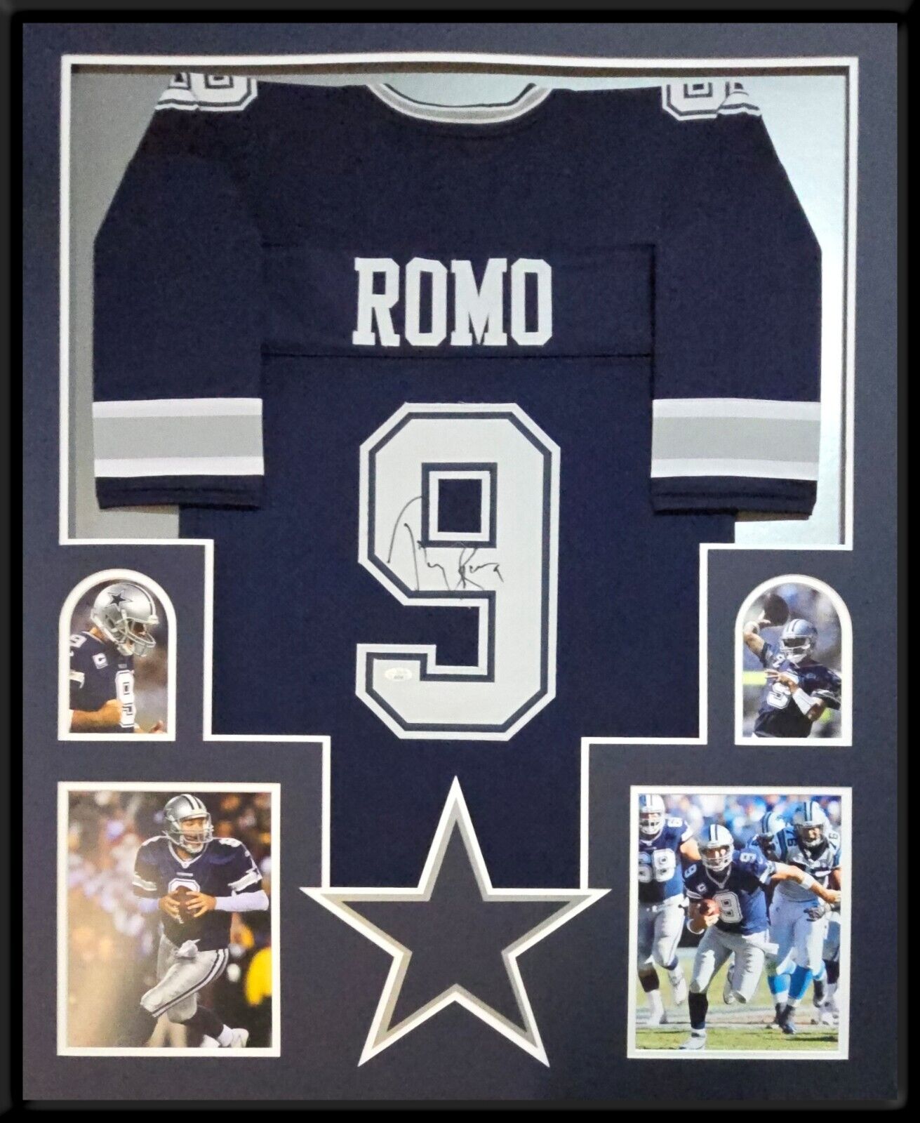 Framed Dallas Cowboys Tony Romo Autographed Signed Jersey Jsa Coa