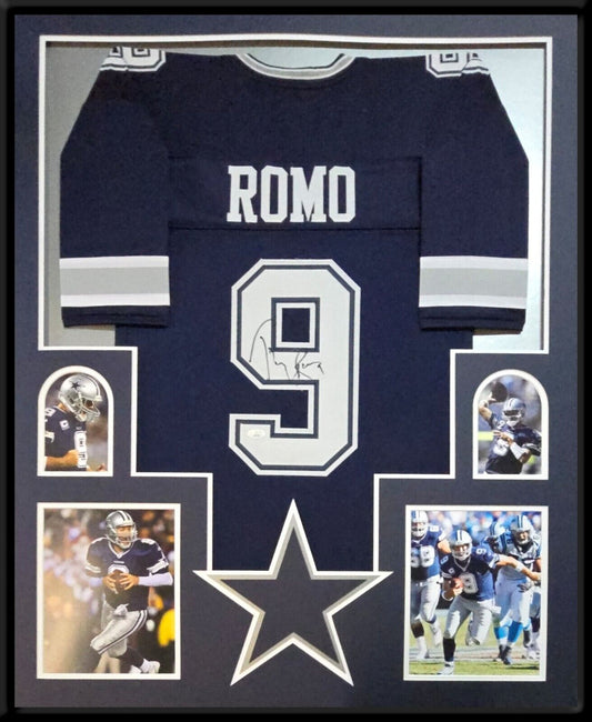 Framed Dallas Cowboys Tony Romo Autographed Signed Jersey Jsa Coa