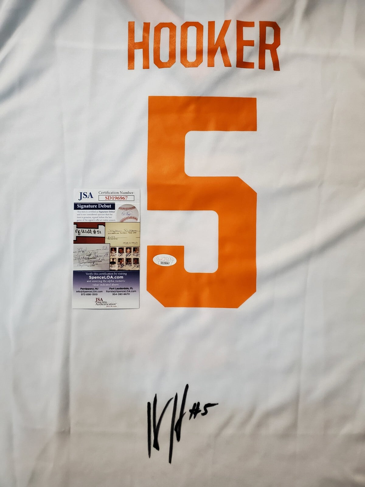 Tennessee Volunteers Hendon Hooker Autographed Nike Jersey Jsa Coa