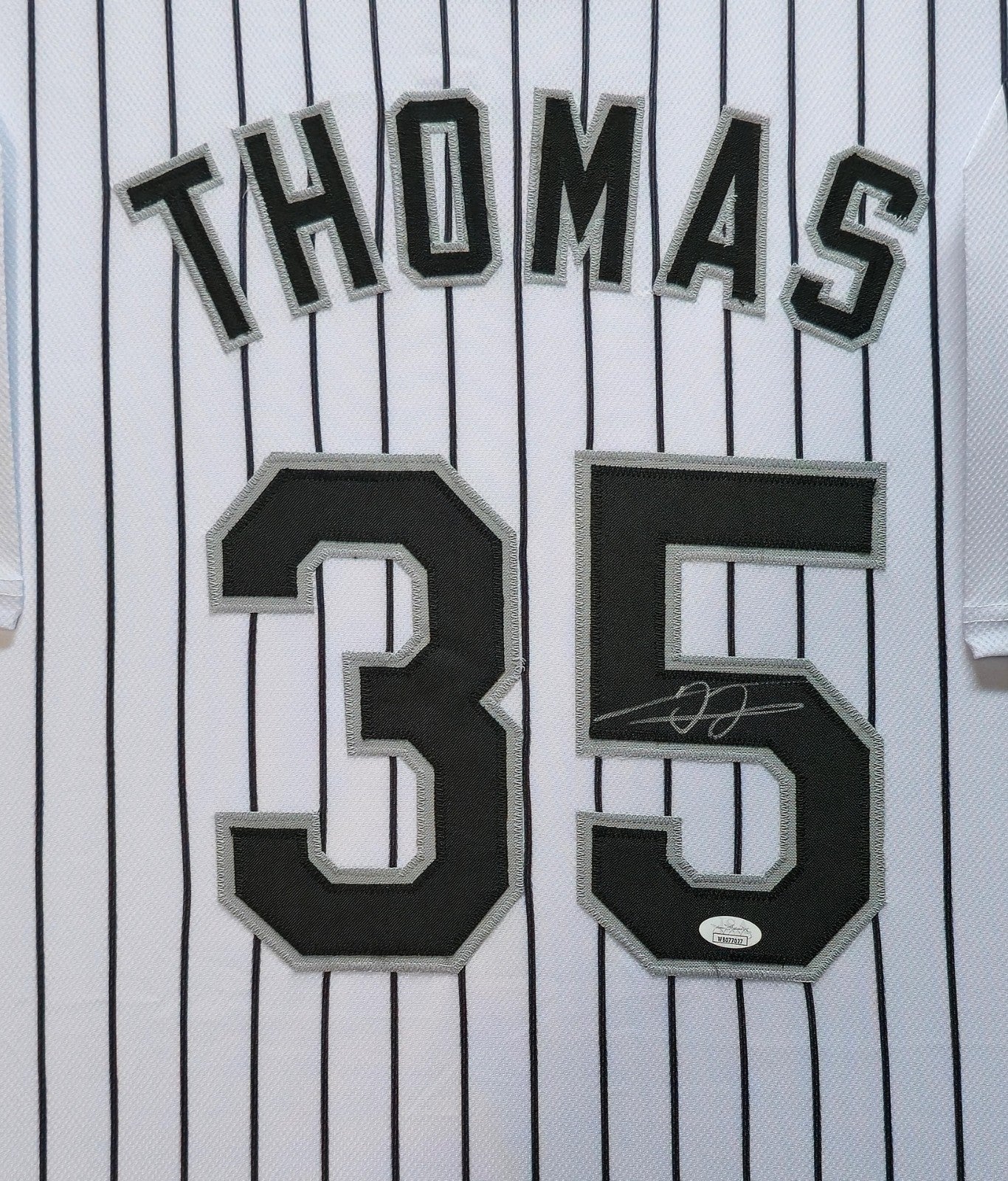 Framed Suede Frank Thomas Autographed Signed Chicago White Sox Jsa Coa