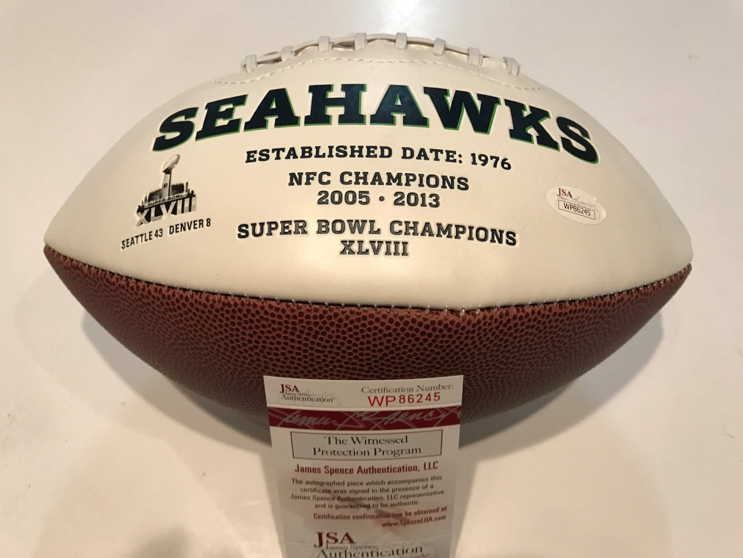Steve Largent Autographed Signed Inscribe Seattle Seahawks Logo Football Jsa Coa