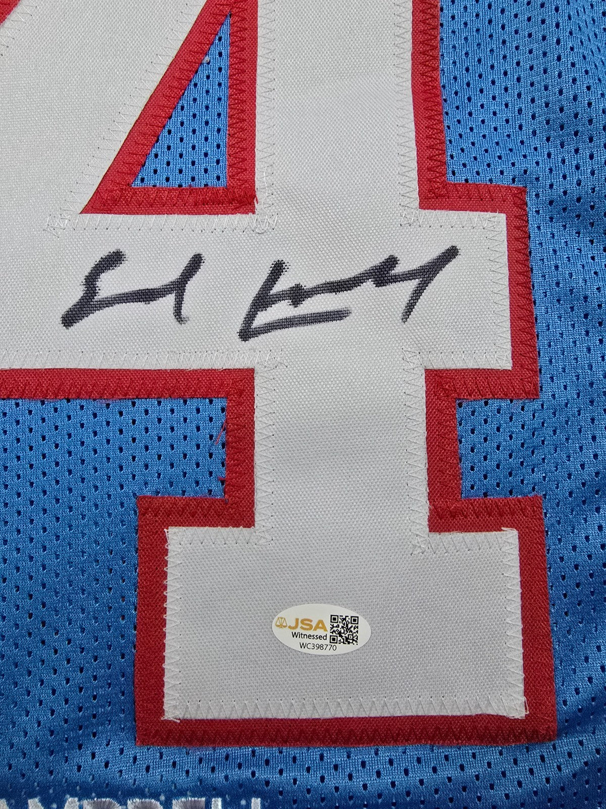 Houston Oilers Earl Campbell Autographed Signed Stat Jersey Jsa  Coa