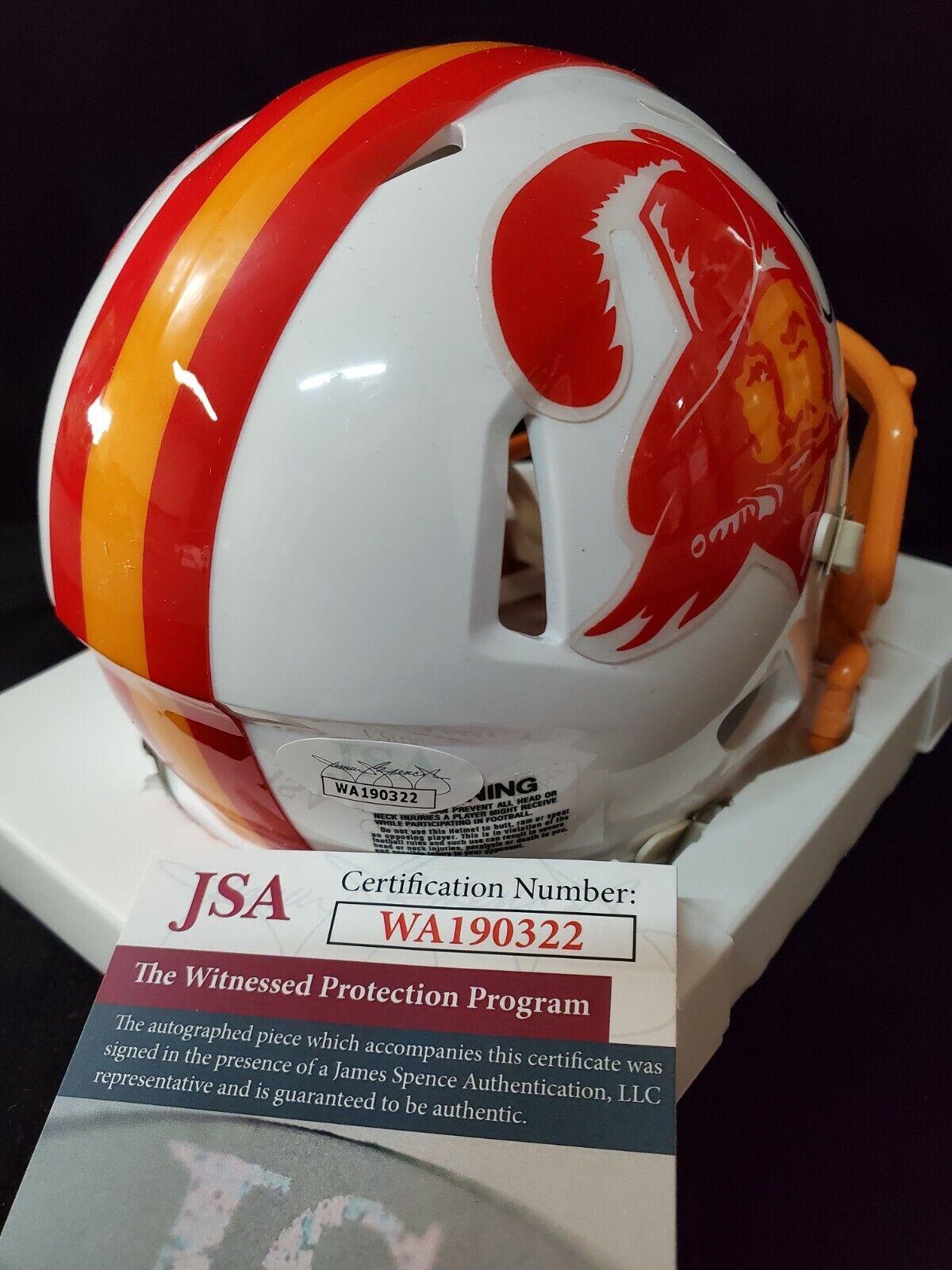 MVP Authentics Scotty Miller Autographed Tampa Bay Buccaneers Throwback Mini Helmet Jsa Coa 170.10 sports jersey framing , jersey framing
